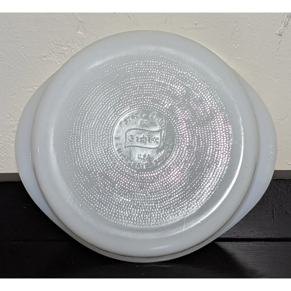 VTG Jeannette Glass Co Glasbake Green Daisy‎ Milk Glass Dishes J235 And J2429